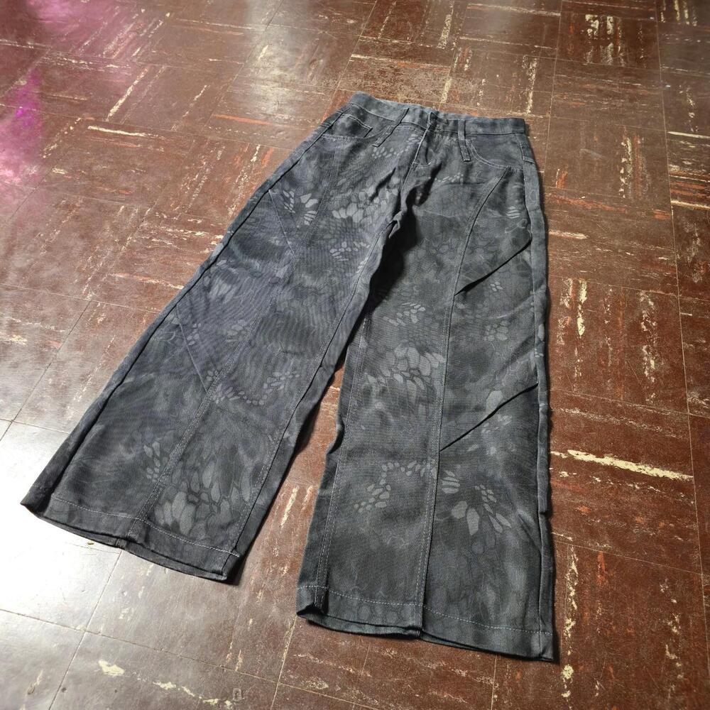 Camo Cargo Pants y2k Grunge Grey Black (L) ✨